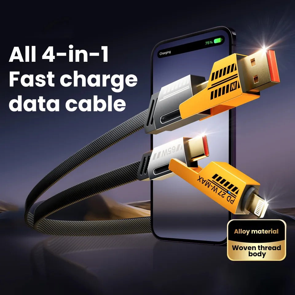 Velora 4-in-1 Fast Charging Cable | Multi-Charge Cable 65W