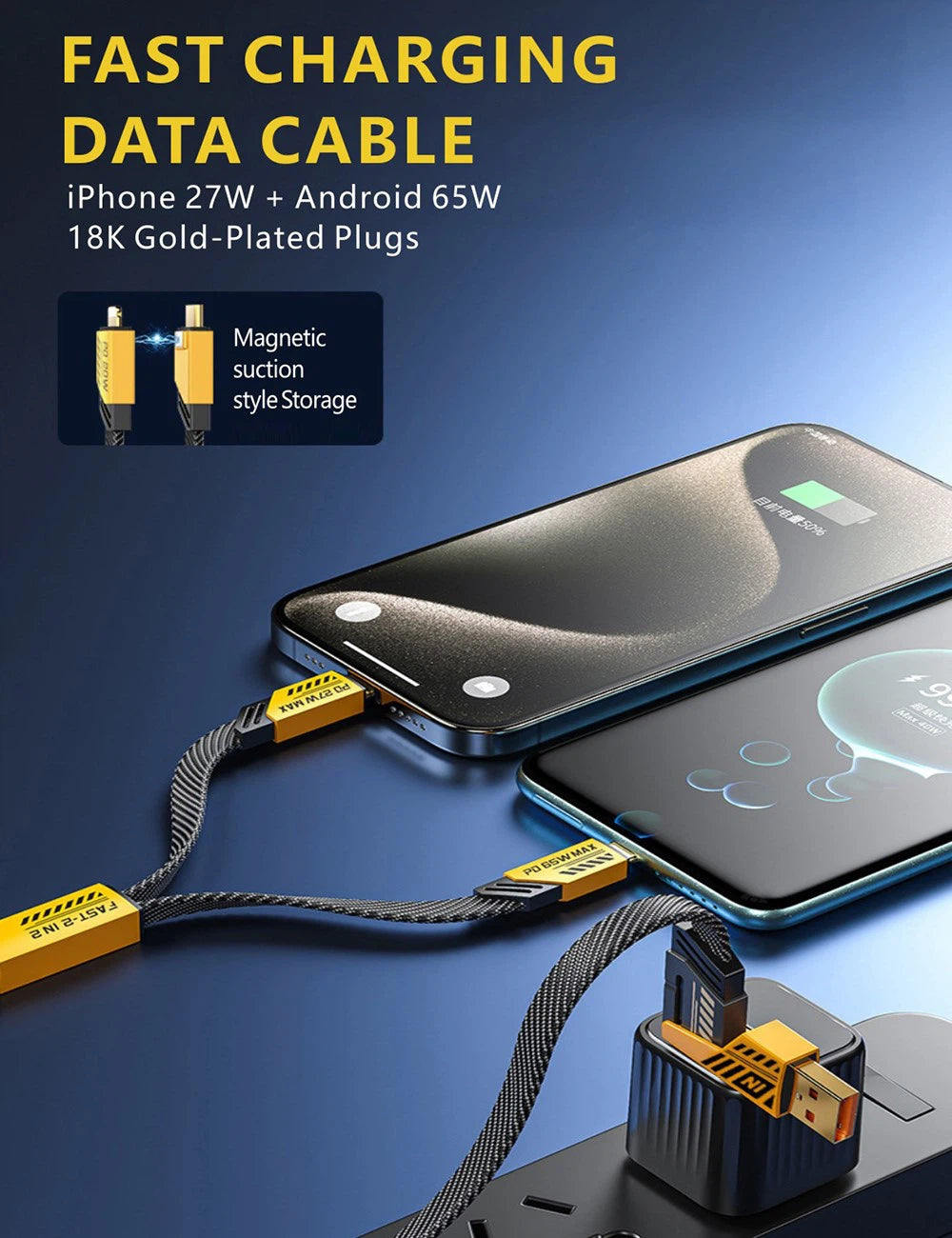 Velora 4-in-1 Fast Charging Cable | Multi-Charge Cable 65W